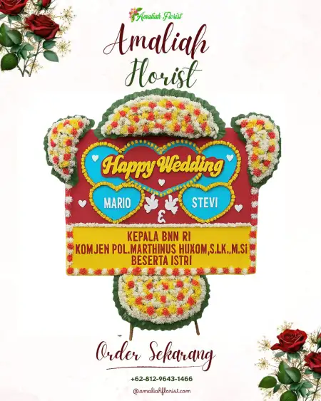 Papan Bunga Pernikahan Blongko